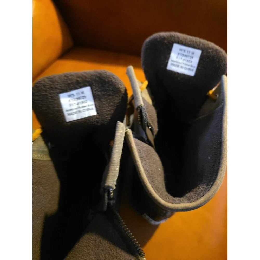 Sperry Women's Saltwater Rain N Duck Boots STS99729 Black-OLIVE Size 11 W